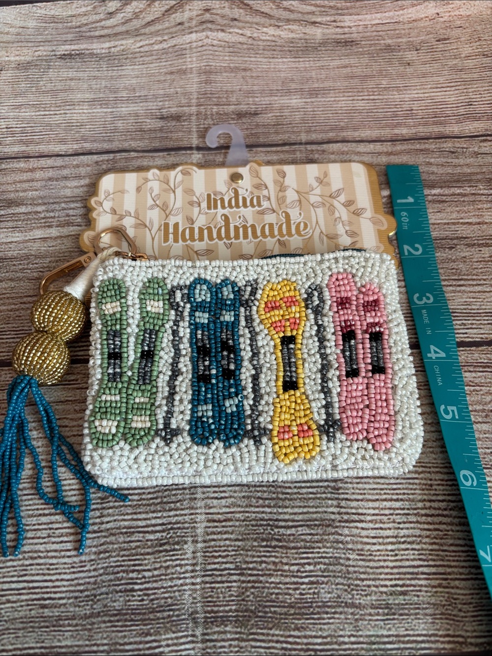 Handmade Beaded Key & Card Pouch